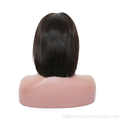 New arrival virgin human hair 13x4 short bob wigs, straight human hair lace front wigs wholesale